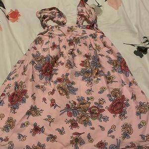 Beautiful pink flower dress. Perfect for Spring or Summer dress. Very cute dress